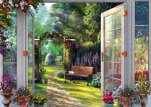 W pięknym ogrodzie. puzzle online