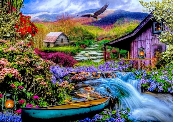 Malowany krajobraz. puzzle online