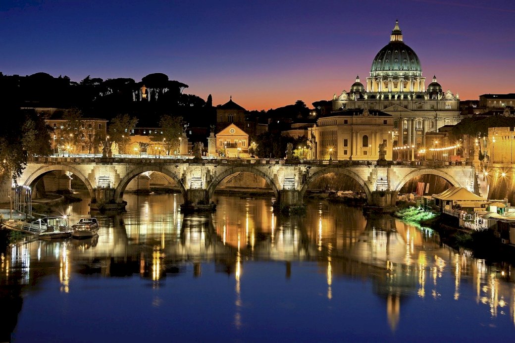 Vatikanen Rom om natten pussel