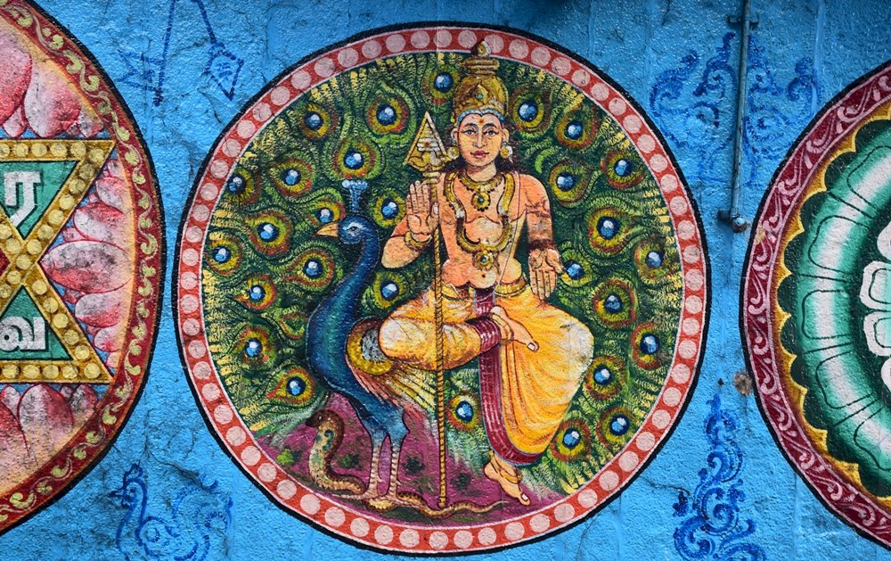 Malowane sufity w świątyniach indyjskich puzzle online