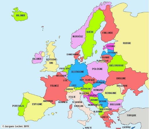 Mapa Europy puzzle online