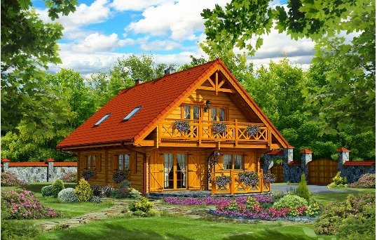 Dom drewniany. puzzle online