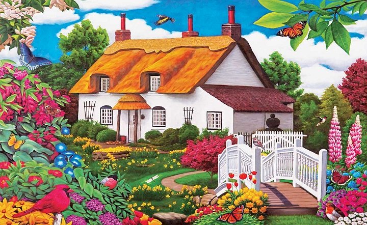 Malowany domek. puzzle online