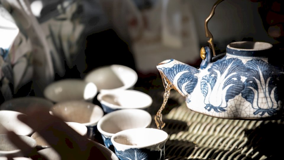 Gorąca chińska herbata z antyków puzzle online