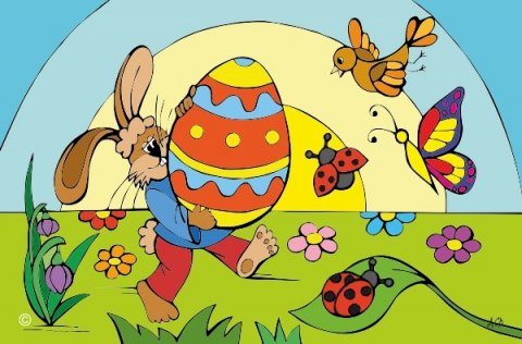 Hare cu un ou de Paște. puzzle online