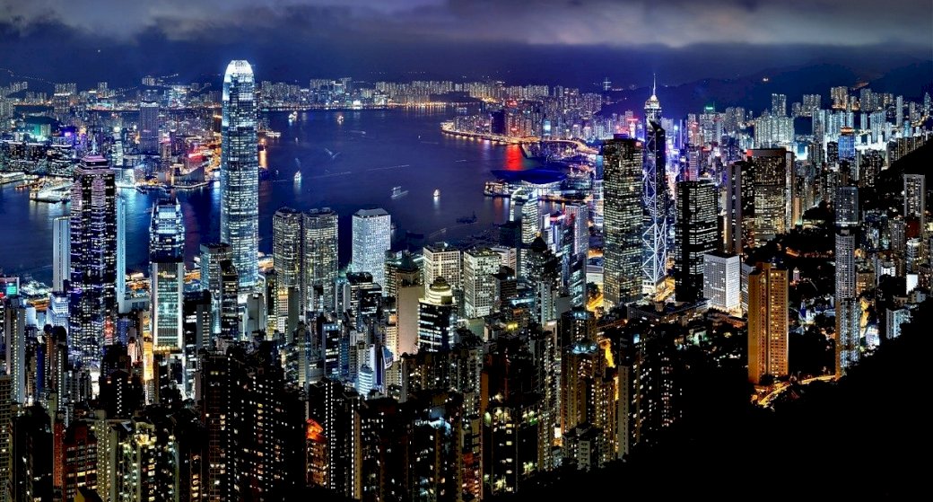Hong-Kong nocą puzzle online