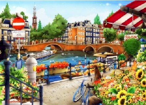 Malowany Amsterdam. puzzle online