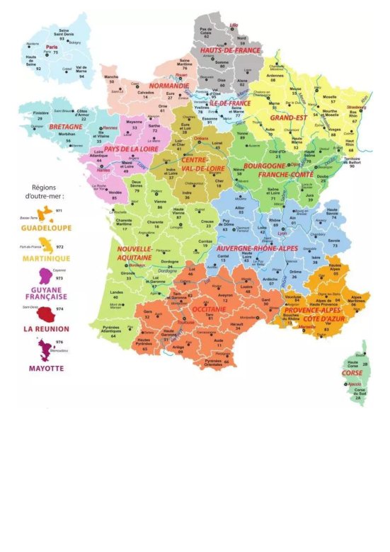 układanka mapa Francji puzzle online