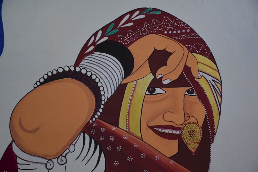 rysunek kobiety z Indii puzzle online