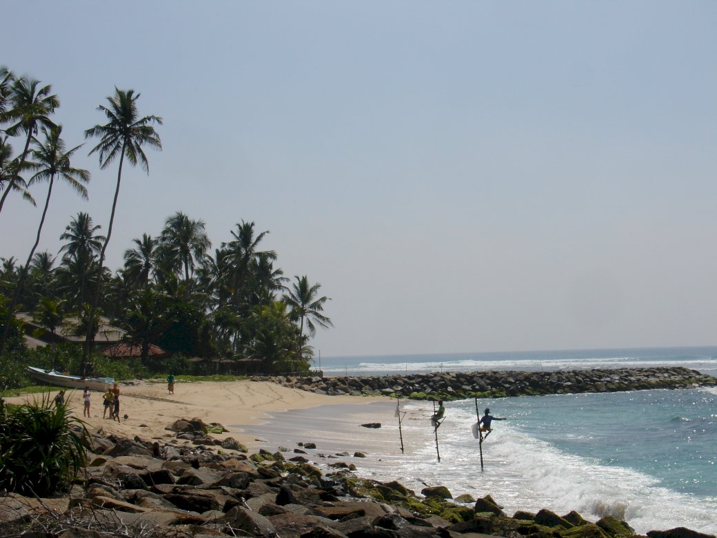 plaża i rybacy na Sri Lance puzzle online