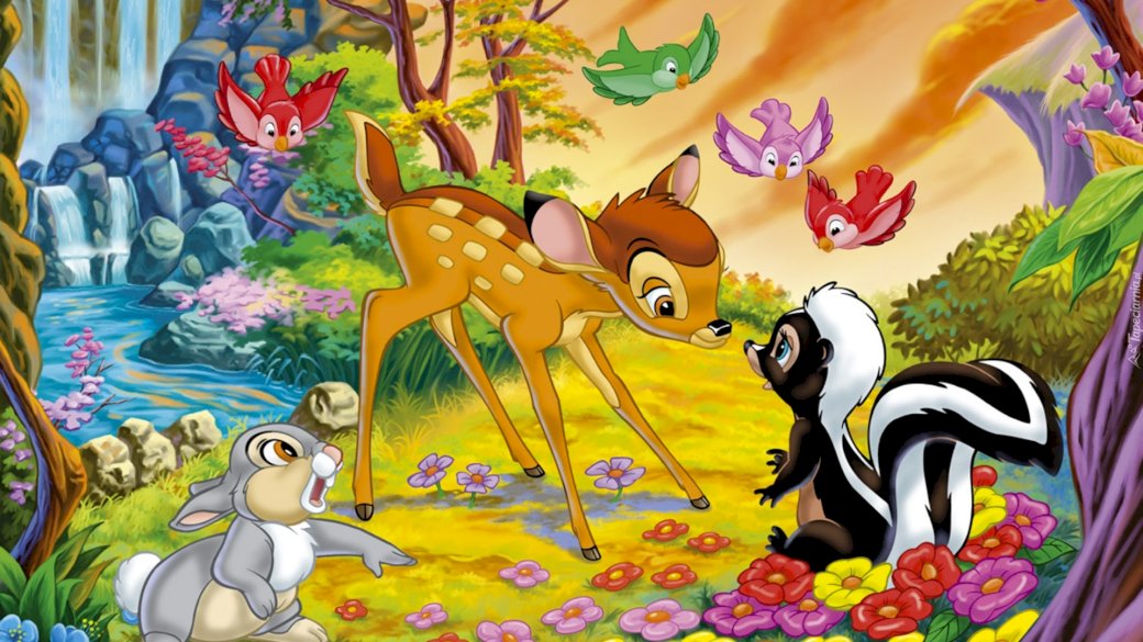 Jelonek Bambi,przyjaciele puzzle online