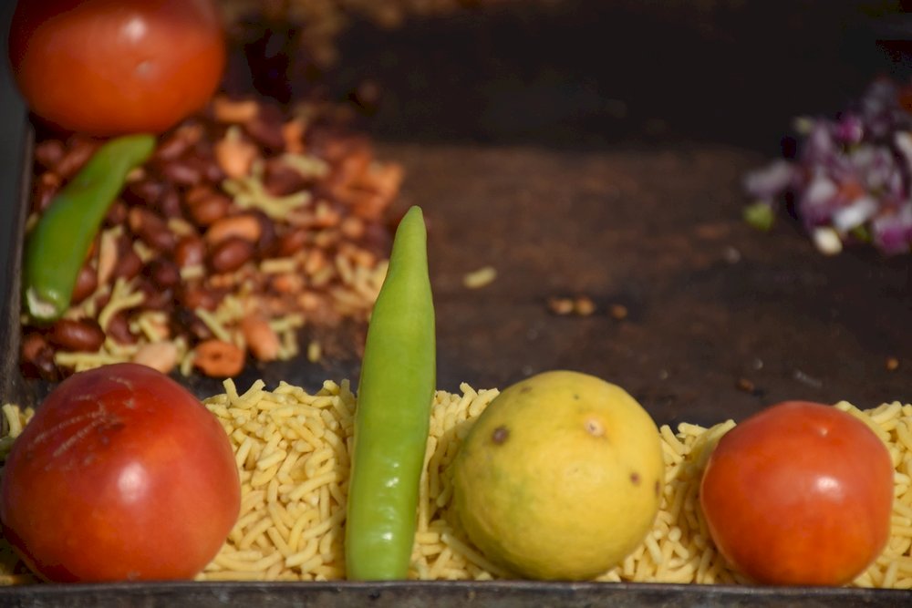 stragany z jedzeniem na ulicach Indii puzzle online