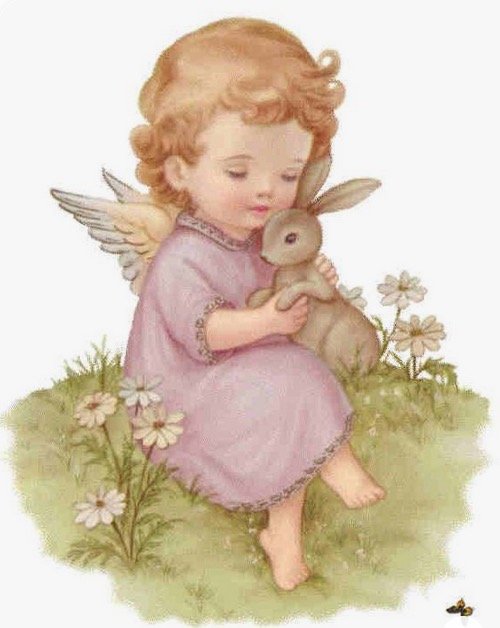 andělíček a malý králíček puzzle online