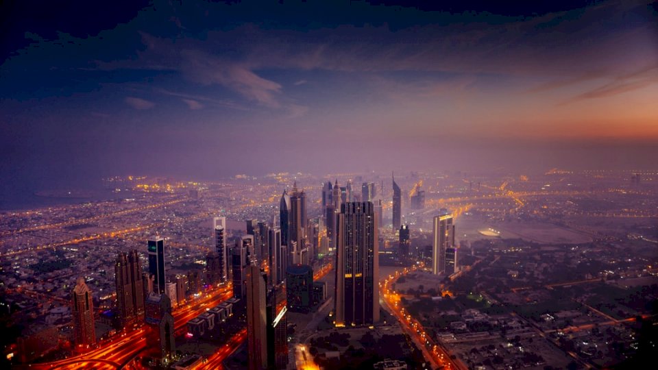 Dubaj o wschodzie słońca puzzle online