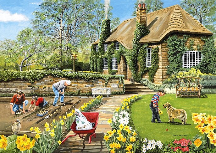 Wiosna w ogrodzie. puzzle