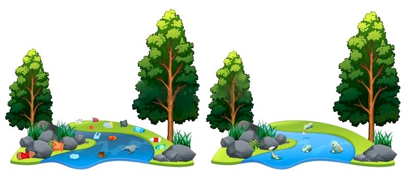 Czysta rzeka czy brudna - ekologia puzzle online