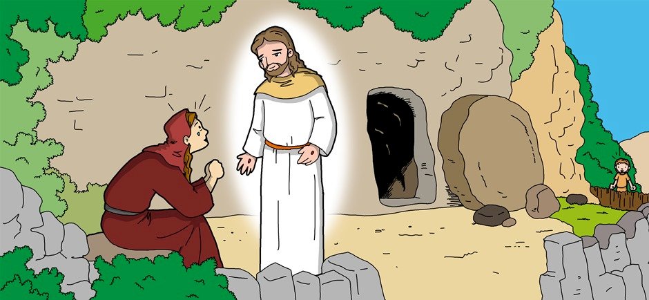 Maria Magdalena i Jezus u grobu puzzle online