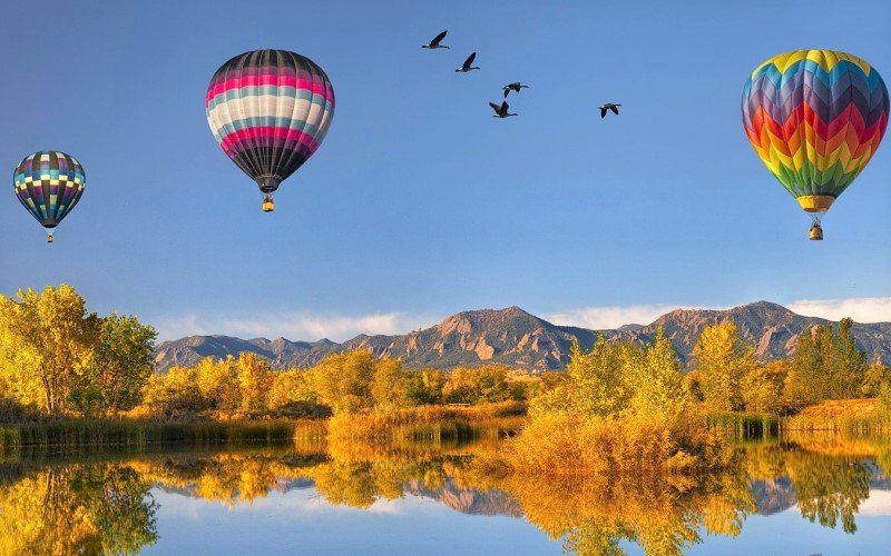 Colorful Balloons, Rocky Mountains jigsaw puzzle
