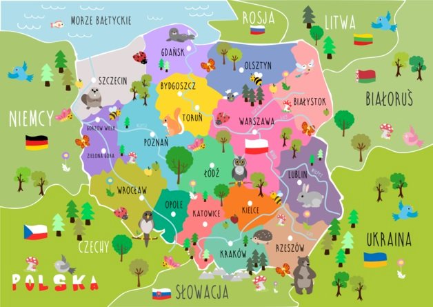 Mapka Polski dla Krasnali puzzle online