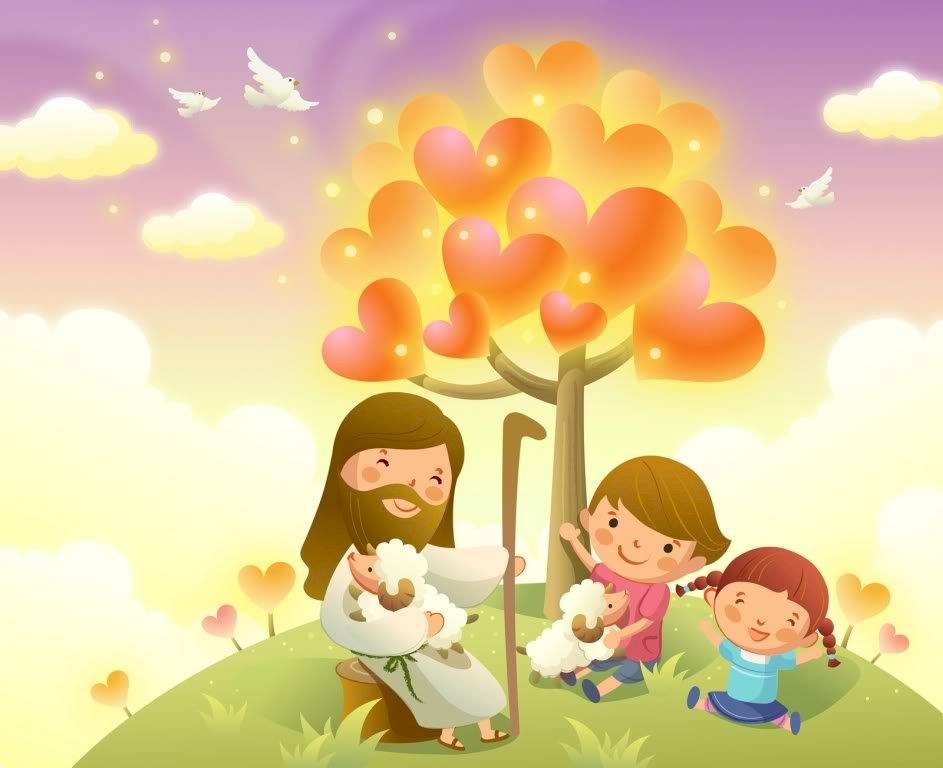 Jezus i modlące się dzieci. puzzle online