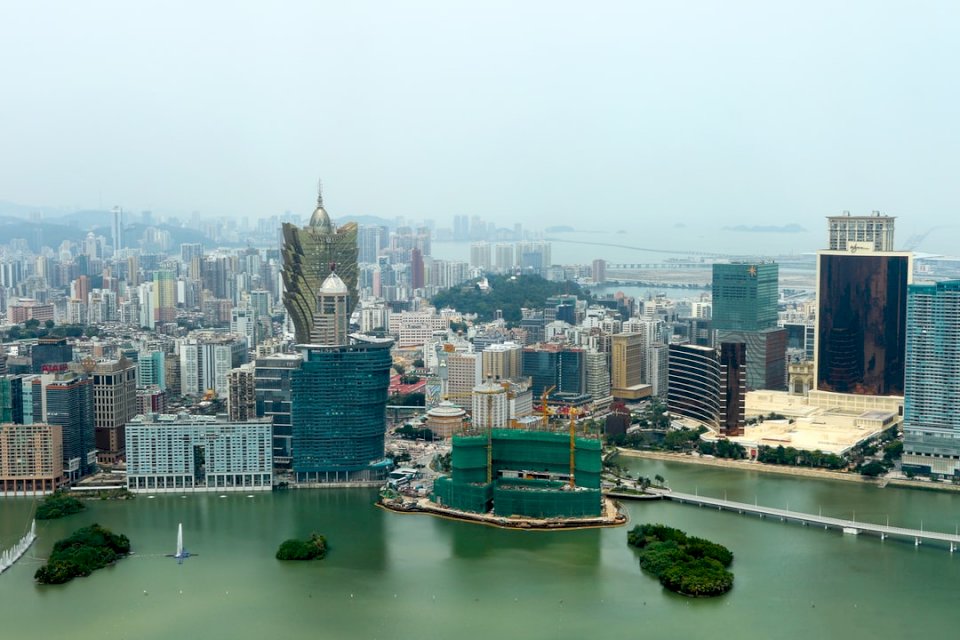 Makau centrum miasta z lotu ptaka puzzle online