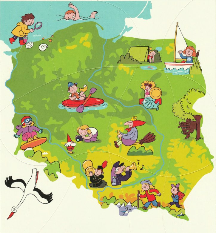 kolorowa mapa Polski puzzle online