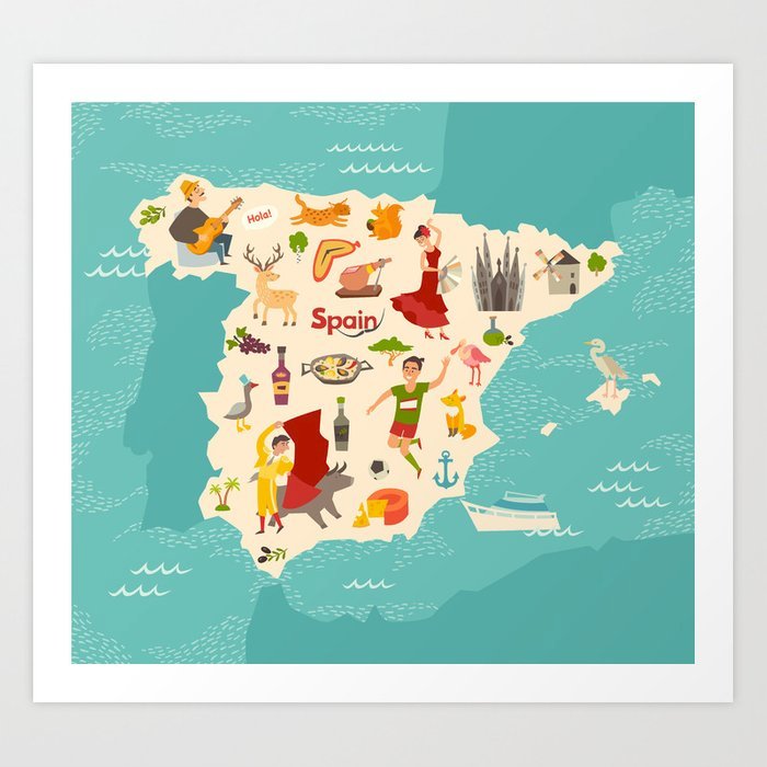 Mapa Hiszpanii puzzle online