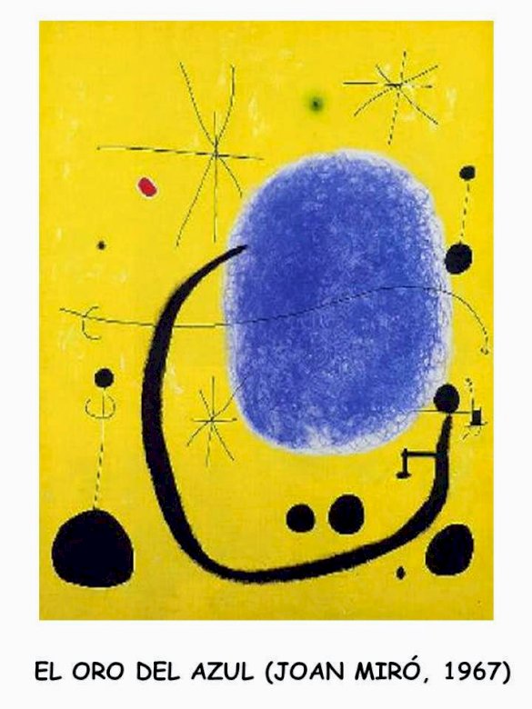 Miró obraz Złoto niebieskiego puzzle online