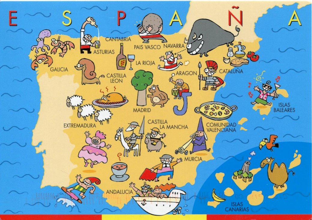 Hiszpania, mapa dla dzieci puzzle online
