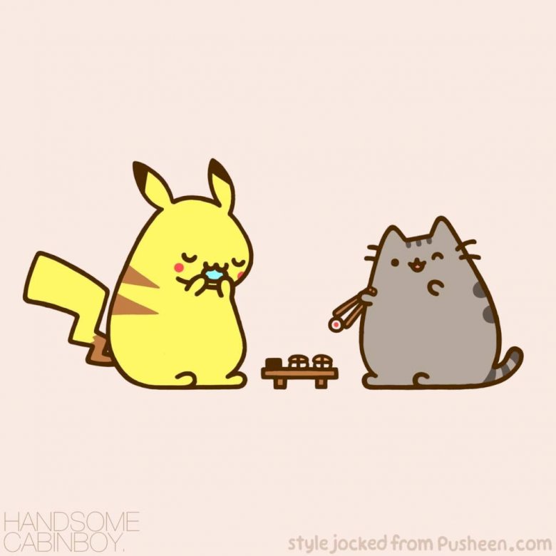 pusheen and pikachu puzzle online