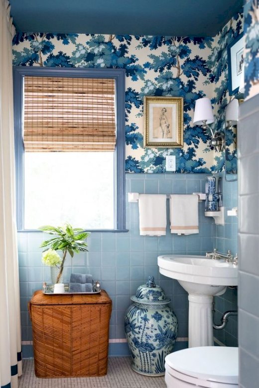 Niebieski kolor w łazience puzzle online