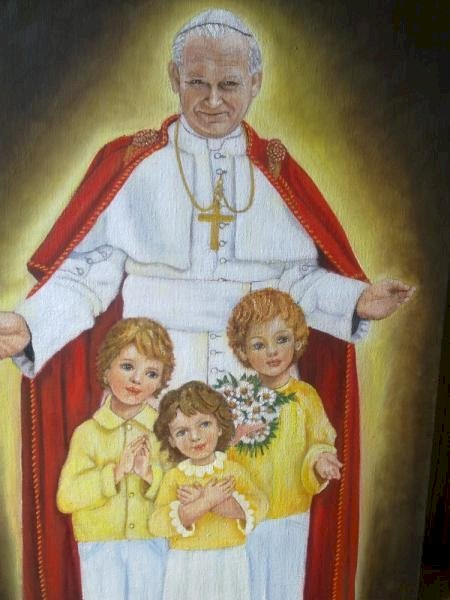 Jan Paweł II z dziećmi puzzle online