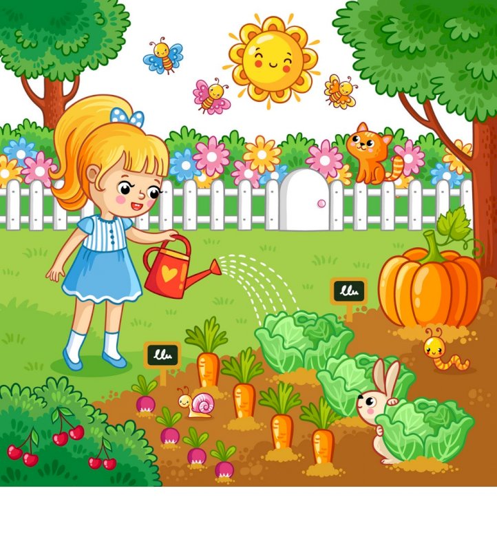 Mała dziewczynka miewa skłonność jej jarzynowego ogród puzzle online