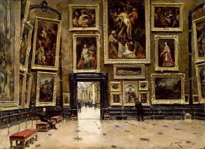 Panoramica del Salón Cuadrado en el Louvre puzzle online