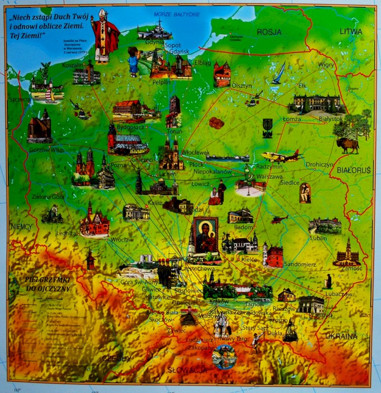 Pielgrzymkowa Mapa Polski puzzle online