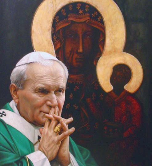 Jan Paweł II z Matką Bożą Częstochowską puzzle online