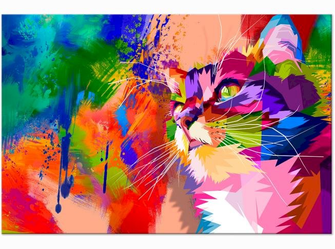 Kolorowy kot (Obraz) puzzle online