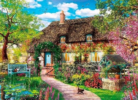 Haus mit Garten. Puzzle