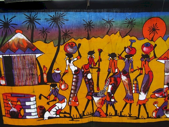 Afrykańska wioska, sztuka puzzle online