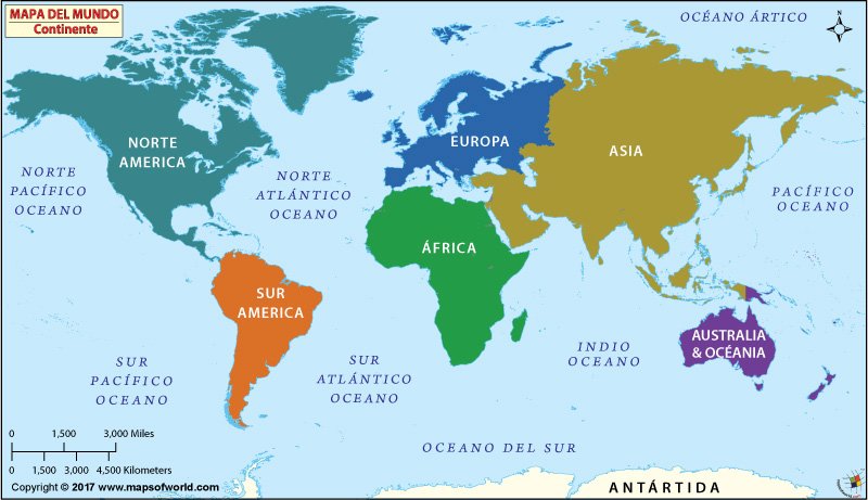 Świat i jego kontynenty puzzle online