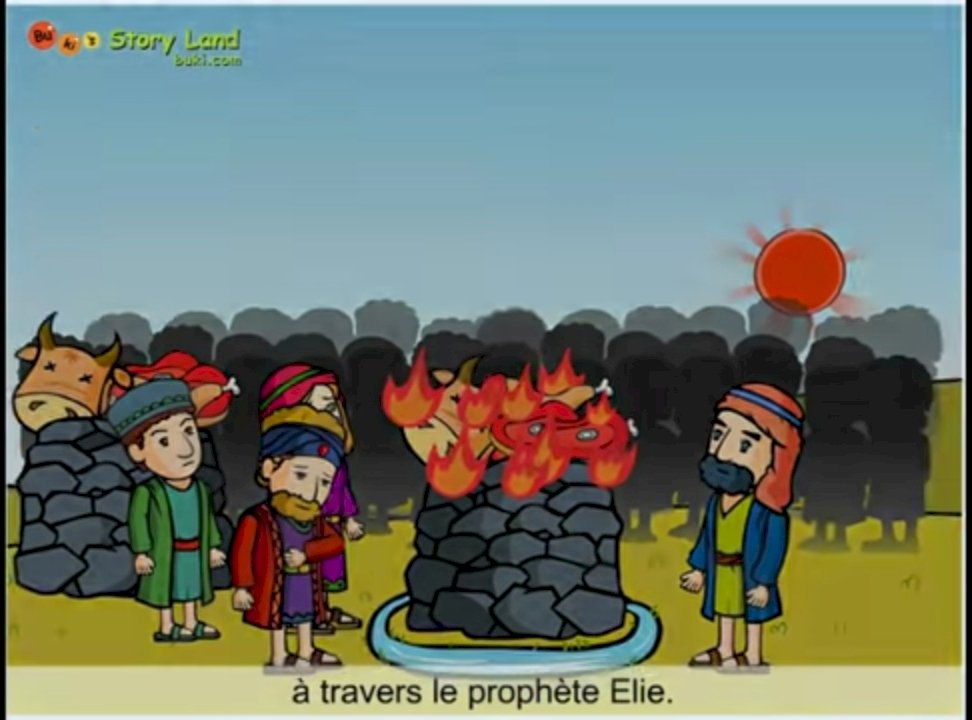 Bóg zsyła ogień z nieba na górę Karmel. puzzle online