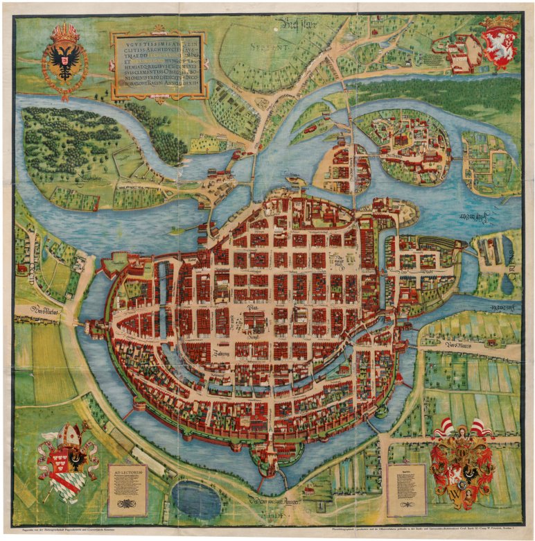 Plan średniowiecznego Wrocławia z 1526 roku. puzzle online