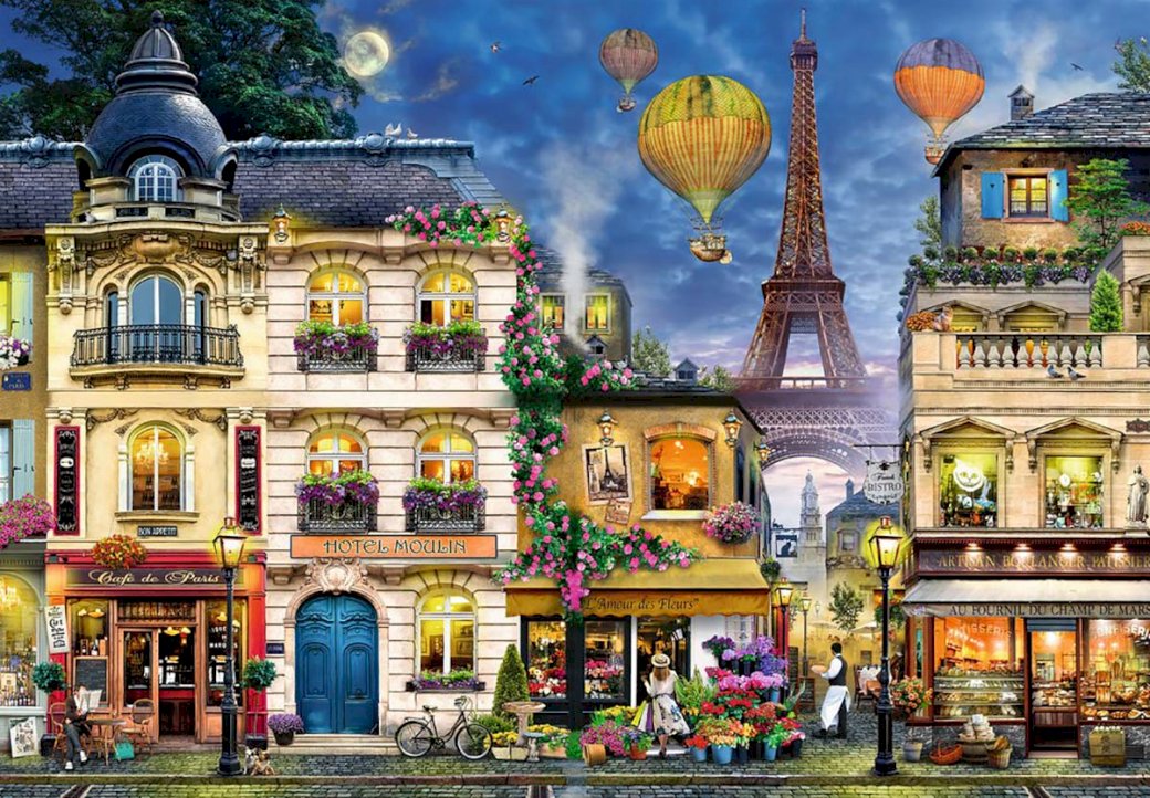 Paryż wieczorem puzzle online