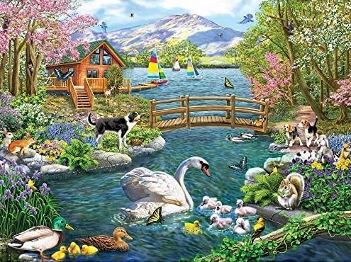 Jezioro w górach. puzzle online