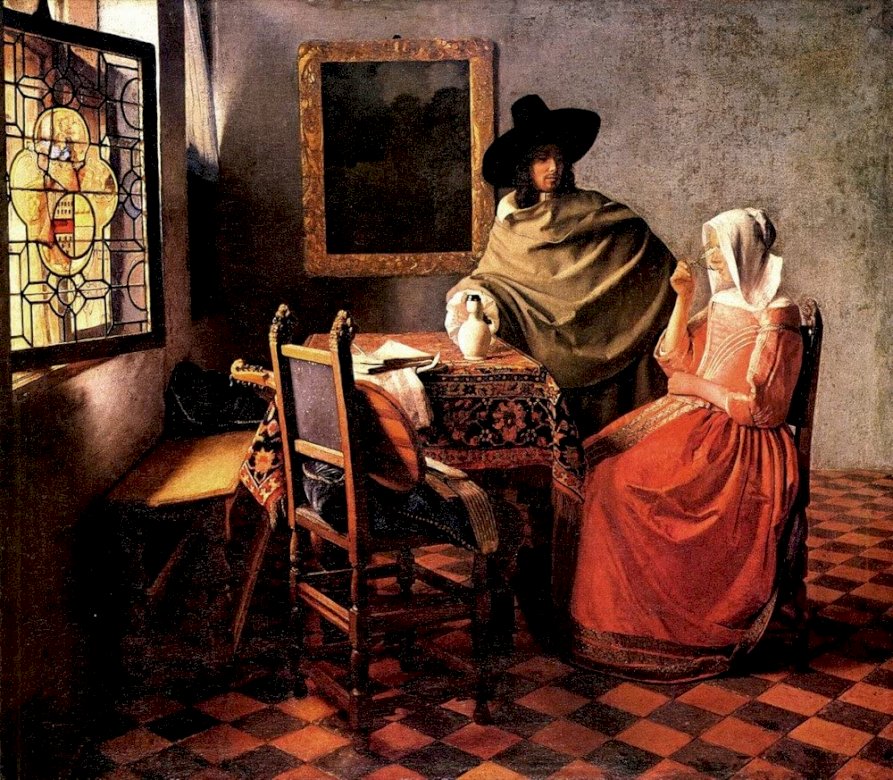Vermeer - lampka wina puzzle online