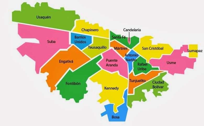 mapa miasta Bogota puzzle