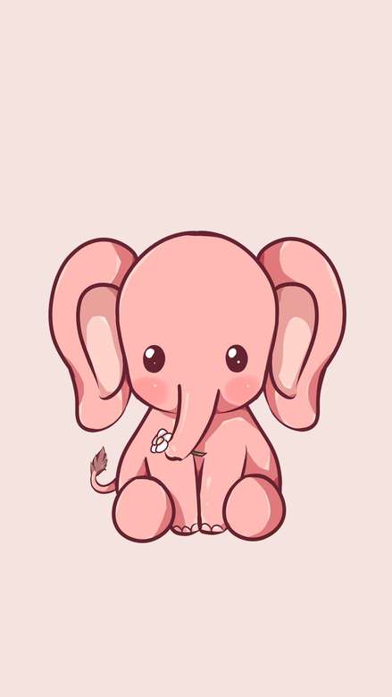 CUTE ELEPHANT PINK CHARACTER puzzle online