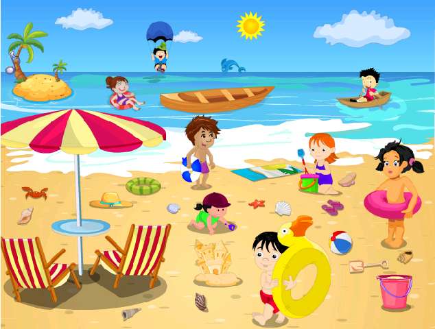 Letnia plaża puzzle online