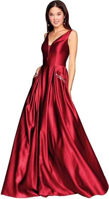 Czerwona satynowa sukienka puzzle online