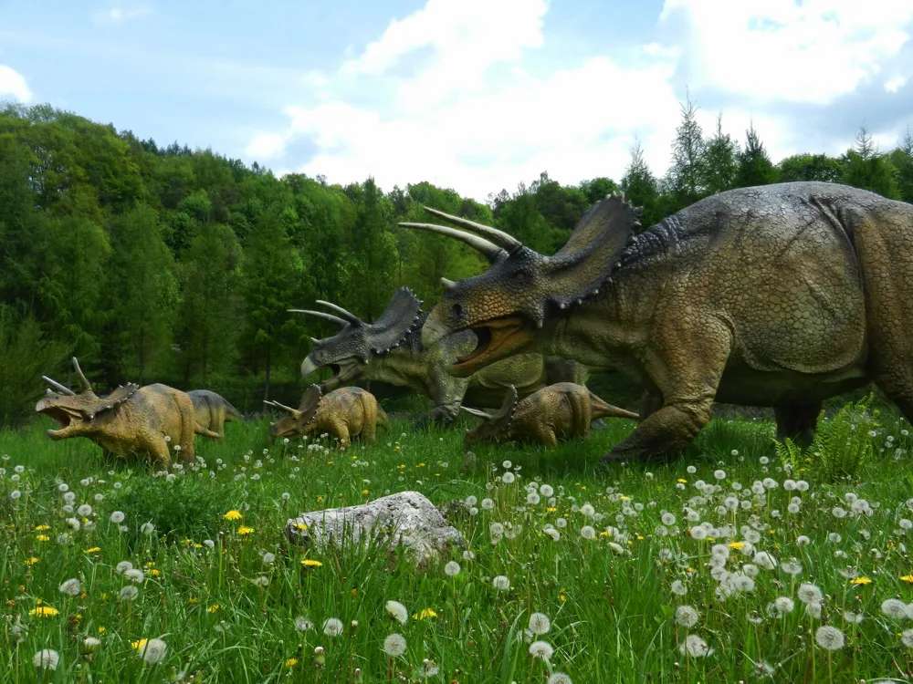 Rodzina plastikowych triceratopsów puzzle online
